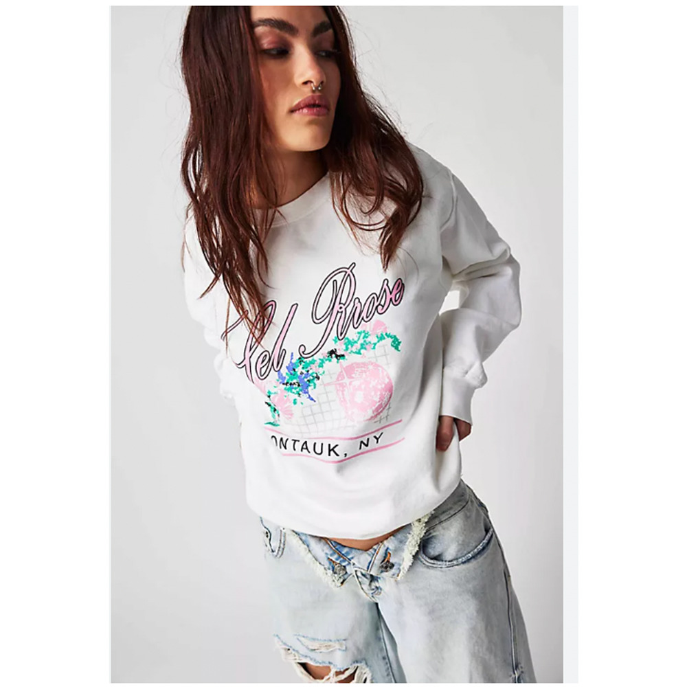 Free People Firstport Sel Rrose Montauk Crew Sweatshirt XS NEW